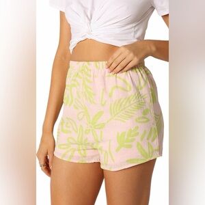 NEW PETAL & PUP Lee Floral Print Cotton Citrus Shorts- size M